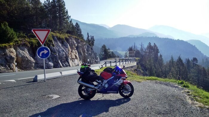 1999 Honda CBR 600 in the Alps