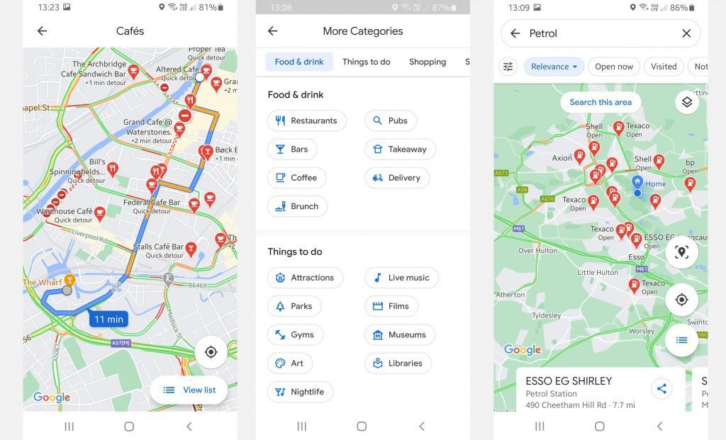 google maps - touring apps for bikers