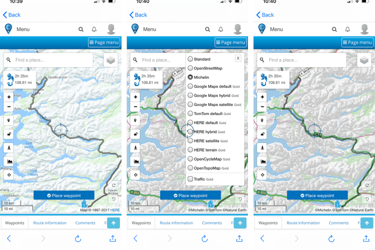MyRoute-app - using map layers