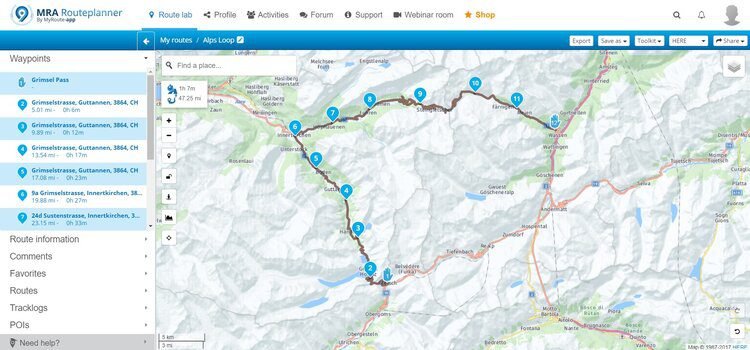 grimsel and susten pass route