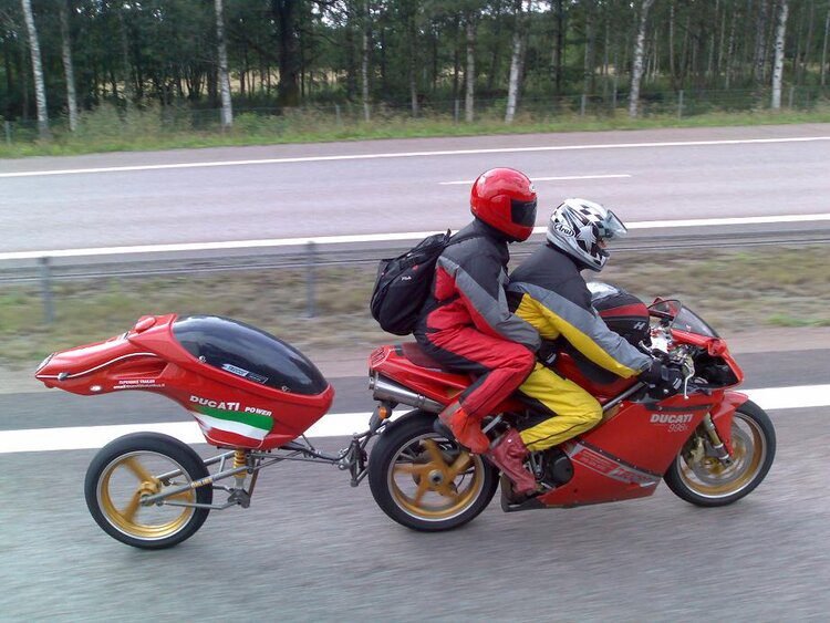 tow-behind trailer for motorcycle - ducati sportsbike