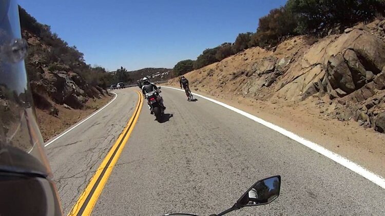 overtaking on a motorcycle when it's safe