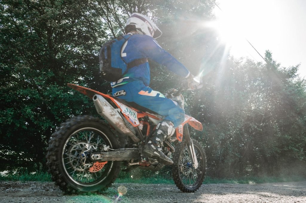 off-road using motorcycle backpack