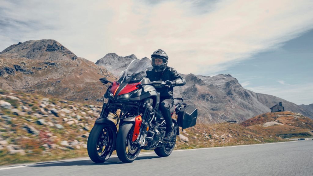 yamaha niken in mountains - red