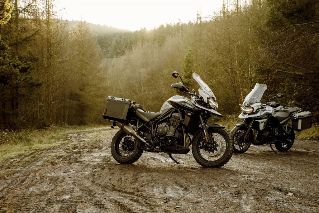 two triumph motorbikes