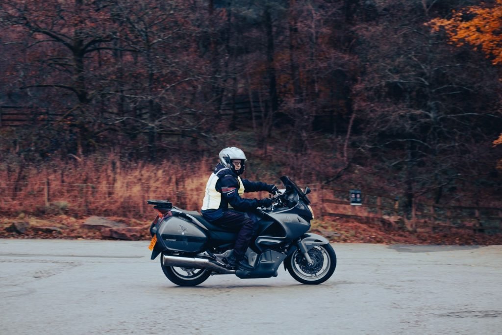 honda deauville autumnal woodland