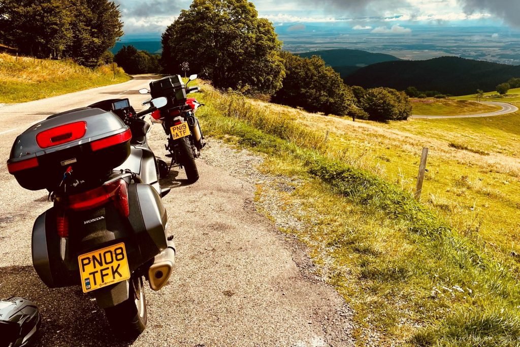 motorcycles in vosges mountains