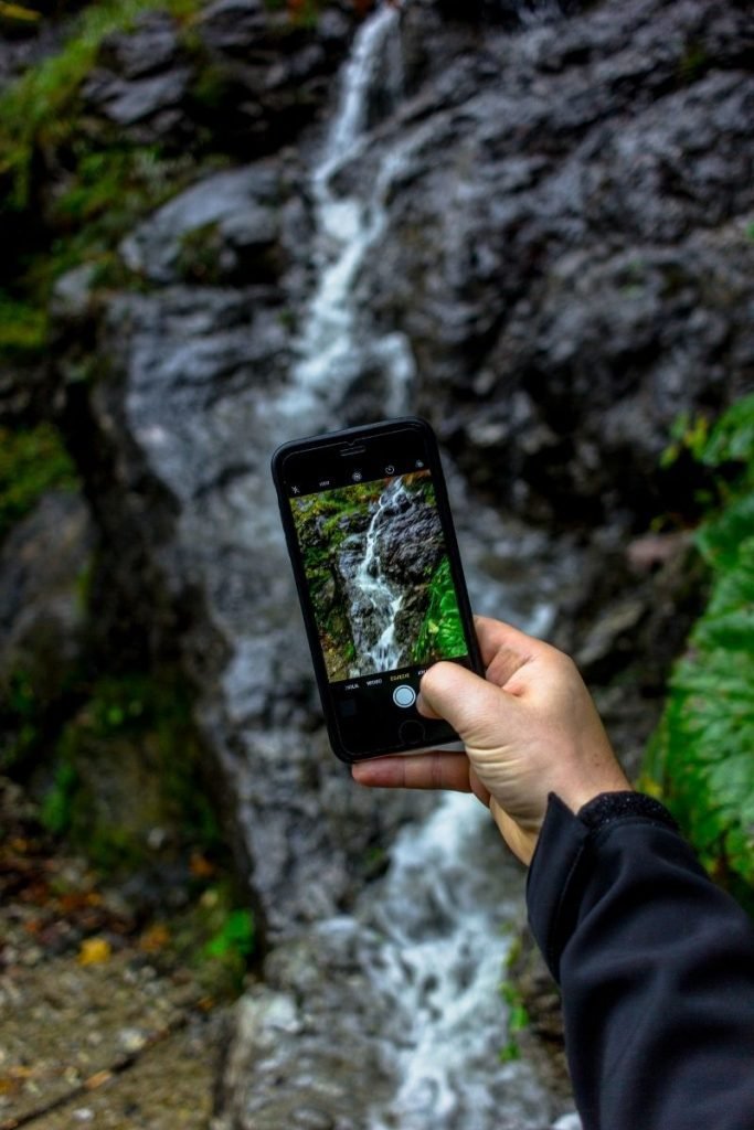 phone image of waterfall