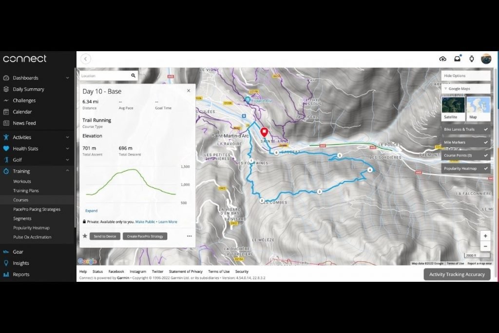 garmin connect route planning - travel apps for bikers