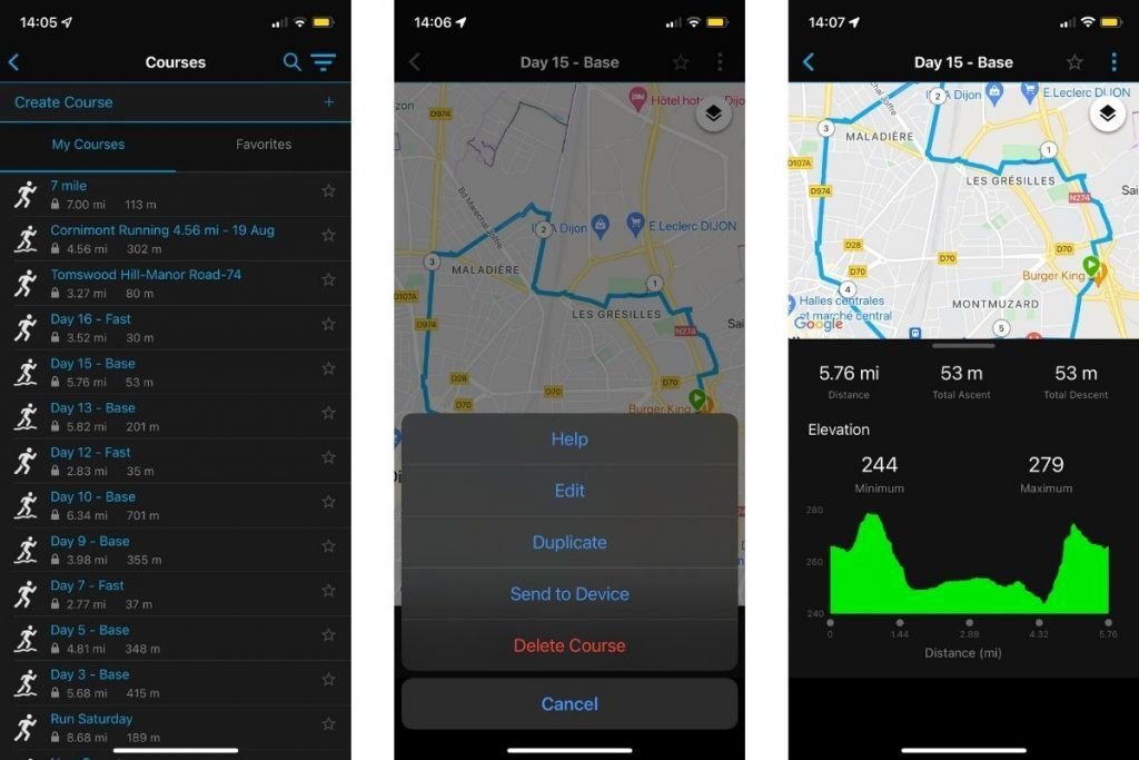 garmin connect app user screenshots