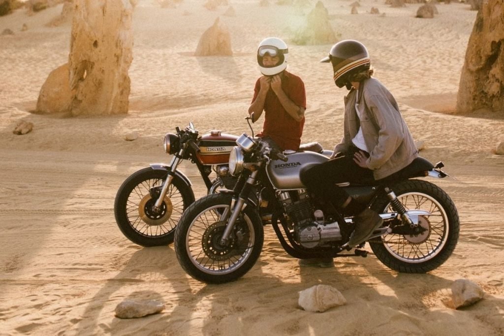 2 bikers off-road in desert