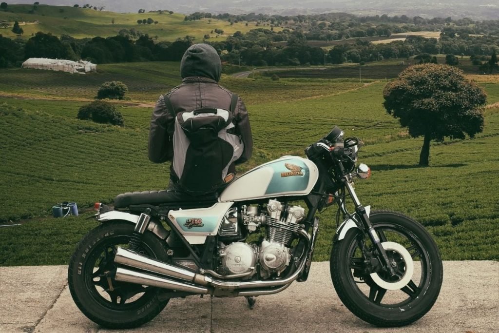 rider stopping to admire the scenery