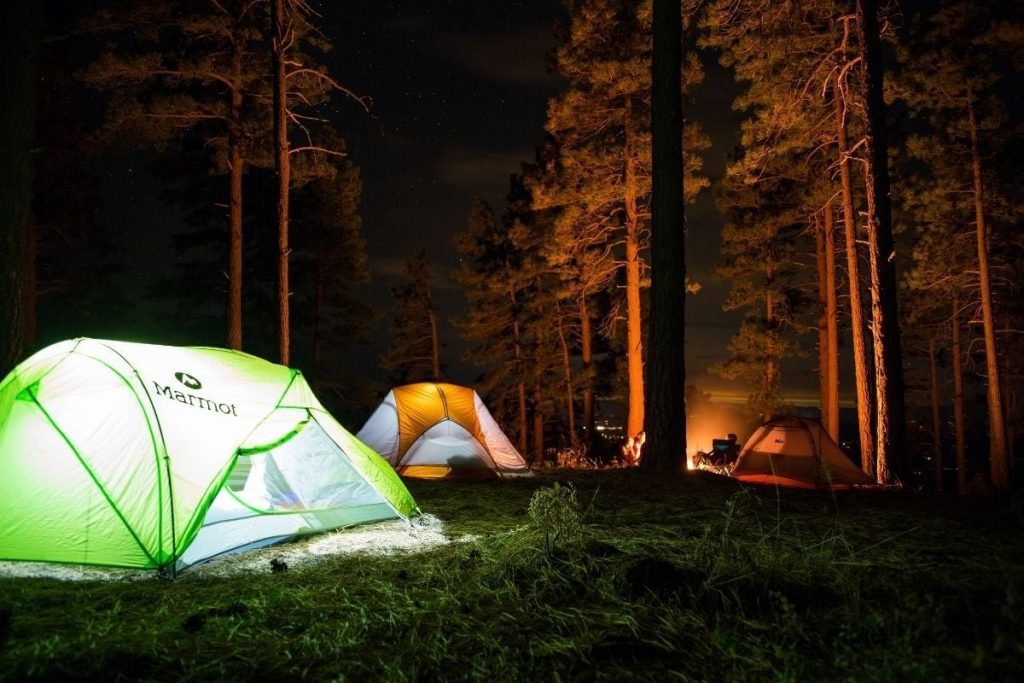 camping in the woods