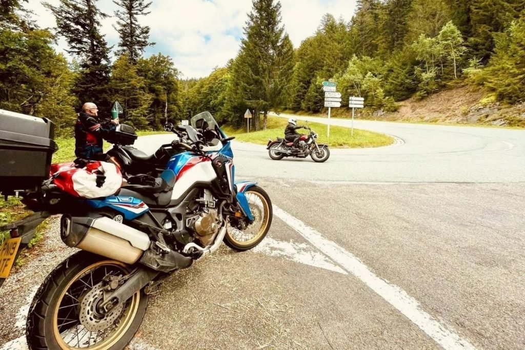 bikes on mountain roads - vosges motorcycle route