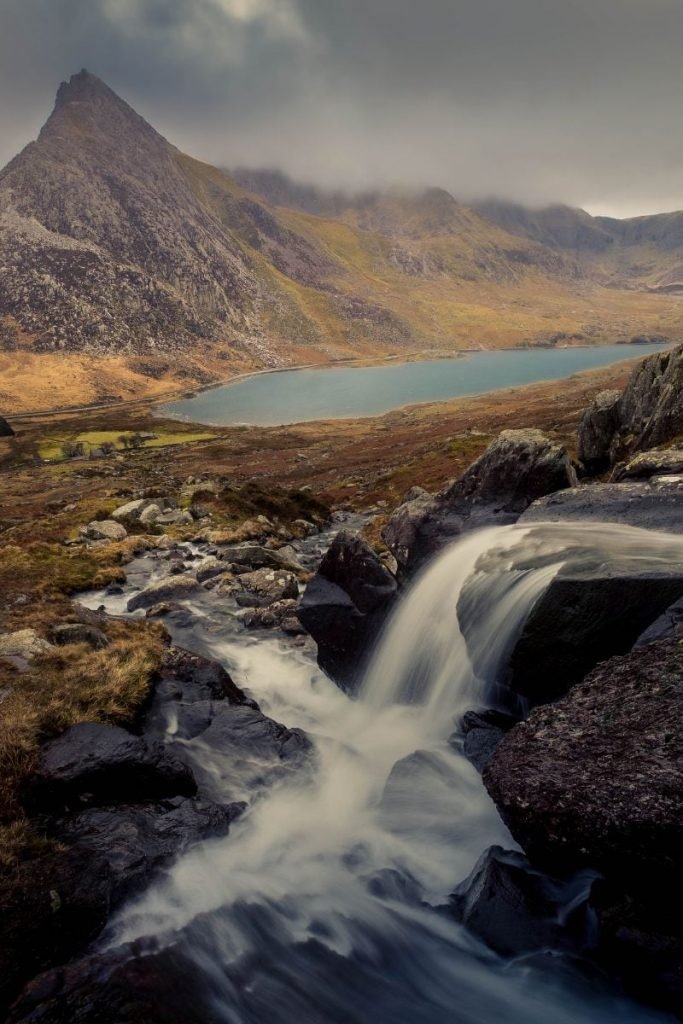 tryffan and waterfall in wales