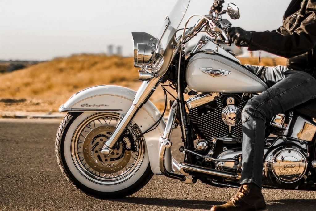 rider on cruiser motorcycle