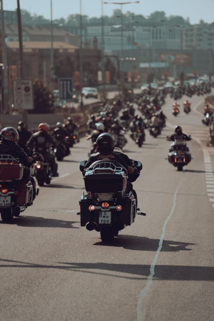 pack of motorcycle riders