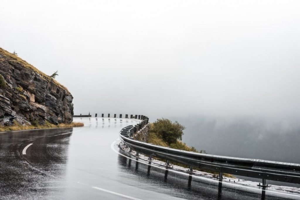 motorcycle riding in the rain -grossglockner in the wet