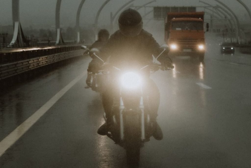 riders in the wet
