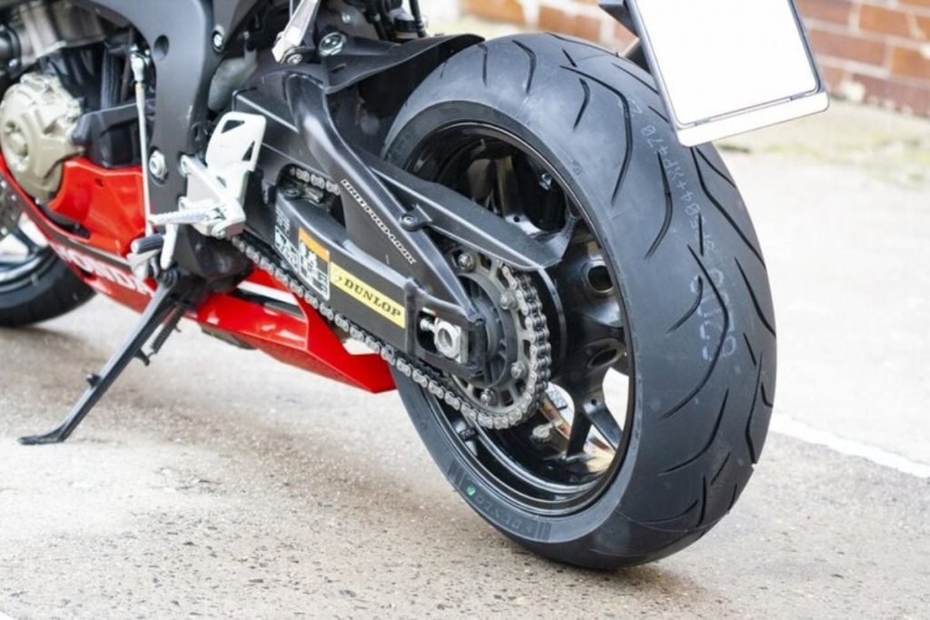 motorcycle riding in the rain - bike rear tyre