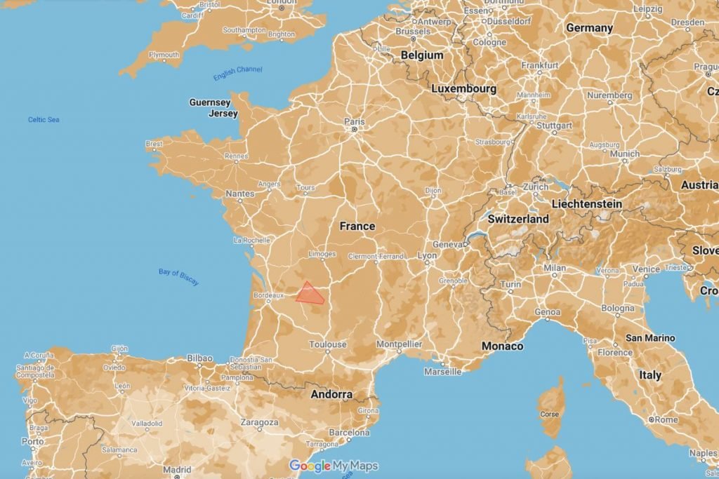 motorcycle routes france - dordogne map