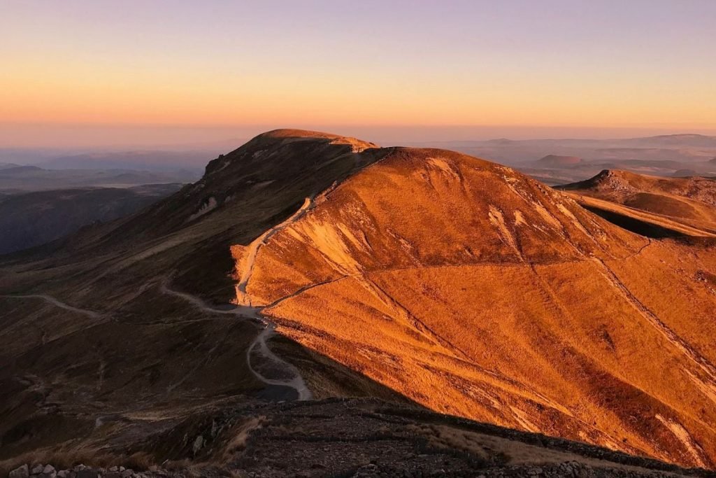 drone shot mountains auvergne