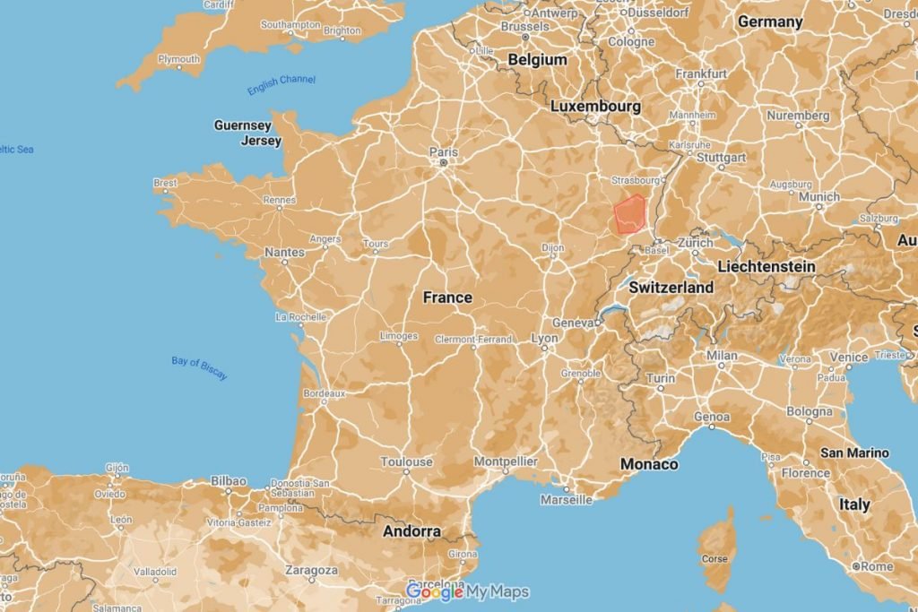 motorcycle routes france - vosges map