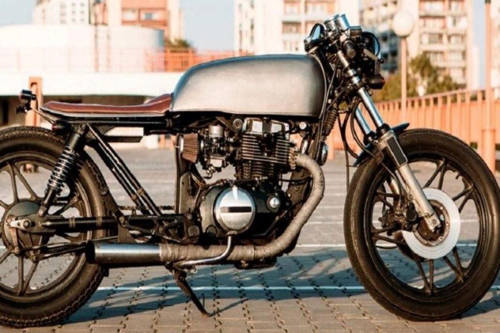 motorcycle with exhaust heat wrap