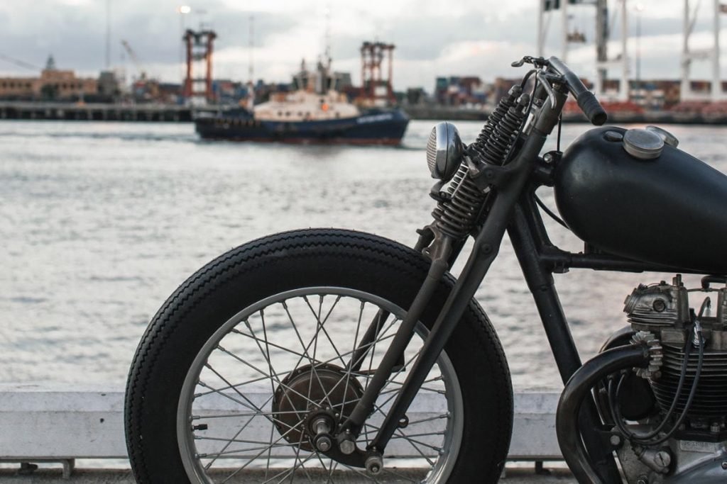 bike on docks with ferry