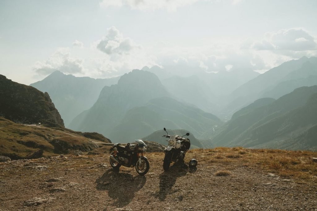 motorcycles in mountains - second-hand bike for touring
