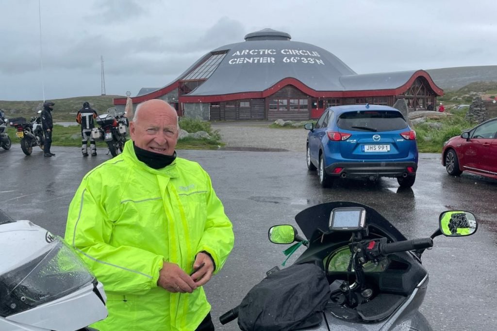 rider at arctic circle center - second-hand bike for touring